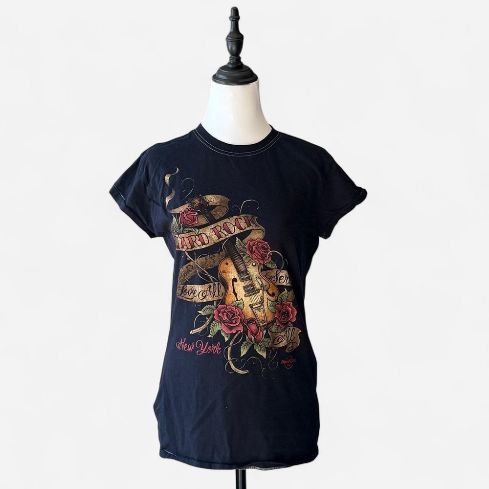 Hard Rock Cafe New York Vintage Y2K Tattoo Graphic Tee Black XL